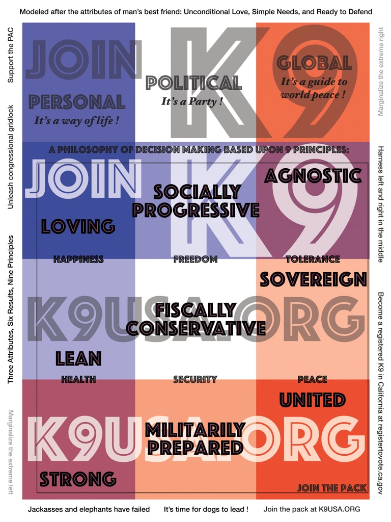 K9 USA political platform poster